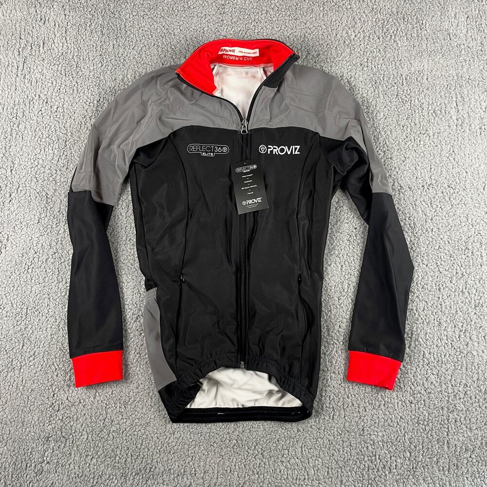 Proviz Women's US 4 Black Gray Red Reflect360 Elite Cycling Reflective Jacket